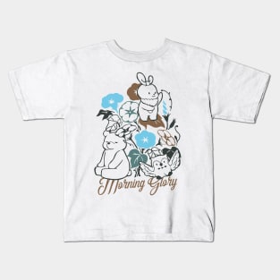 Animal Friends are Playing in the Morning Glory Garden Kids T-Shirt